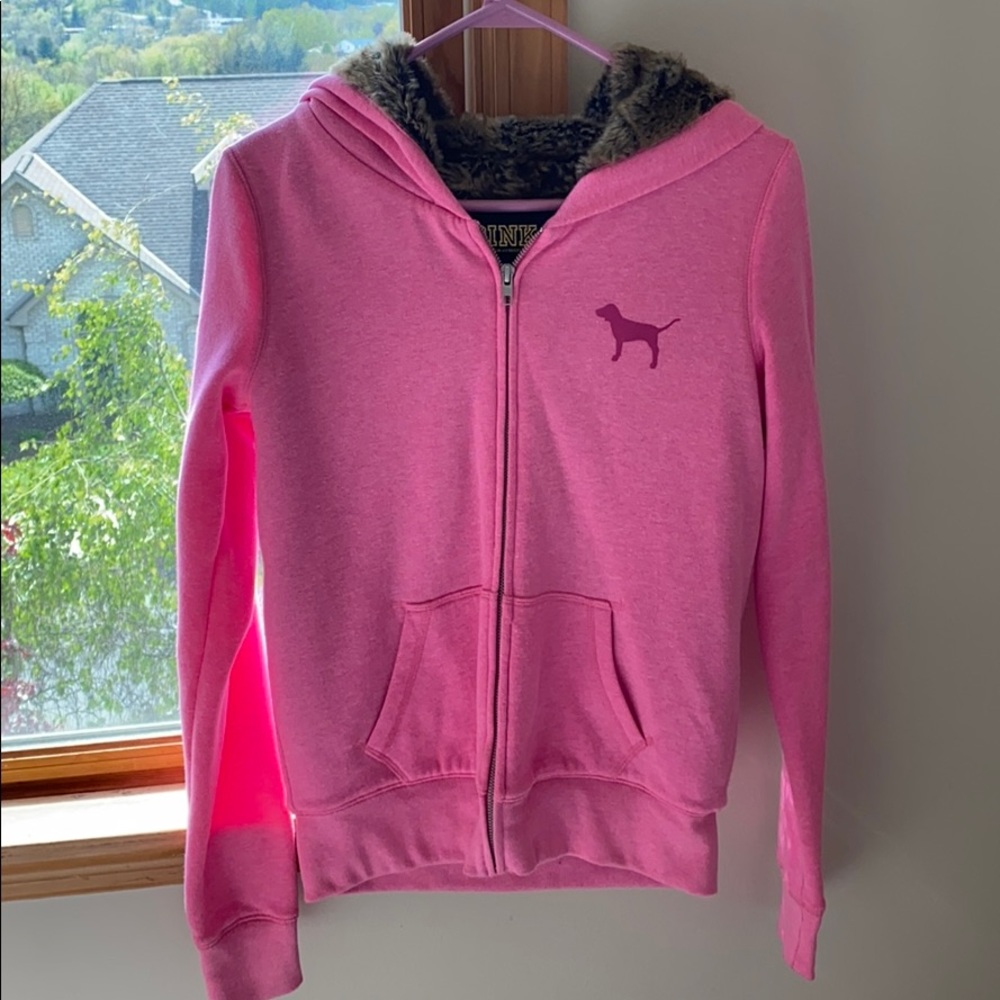 love pink jacket with fur inside